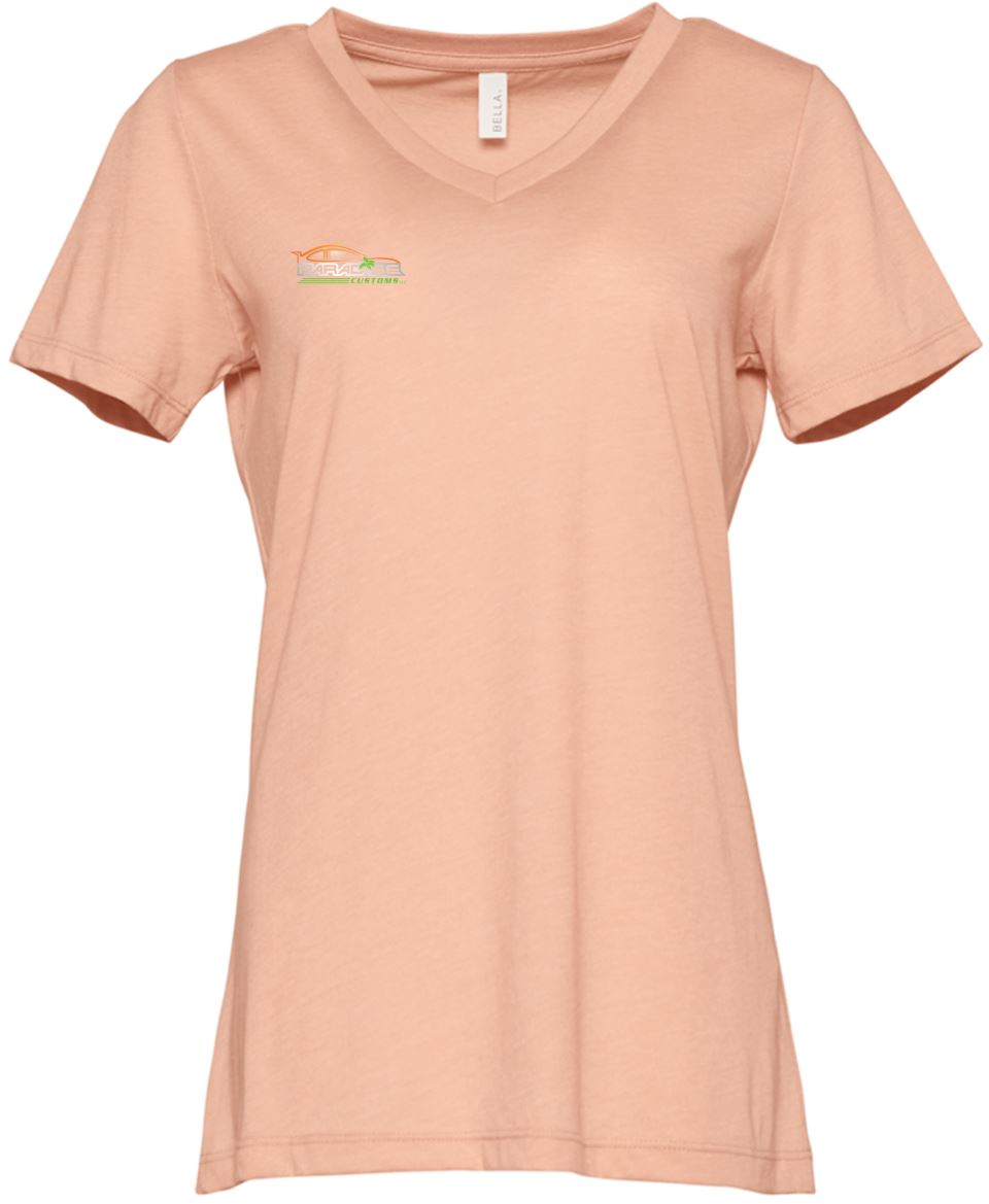 BELLA+CANVAS Women's Relaxed Heather CVC S/S V-Neck Tee Paradise Customs