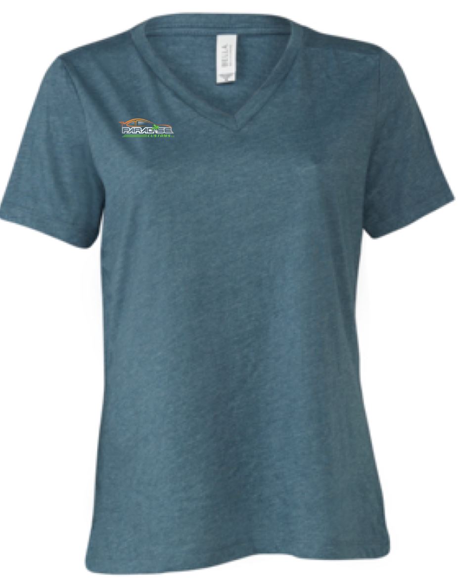 BELLA+CANVAS Women's Relaxed Heather CVC S/S V-Neck Tee Paradise Customs