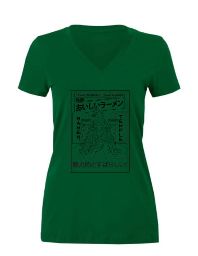 Gildan Heavy Cotton Ladies V-Neck T-Shirt - Godzilla Kaiju