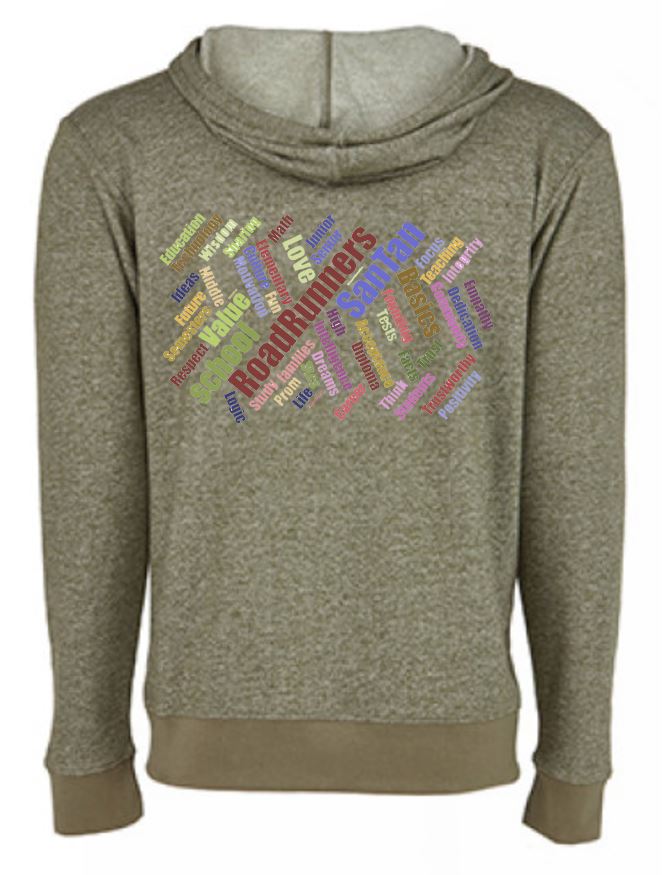 San Tan Hoodie - Next Level Apparel Denim Fleece Zip Hoodie Word Art