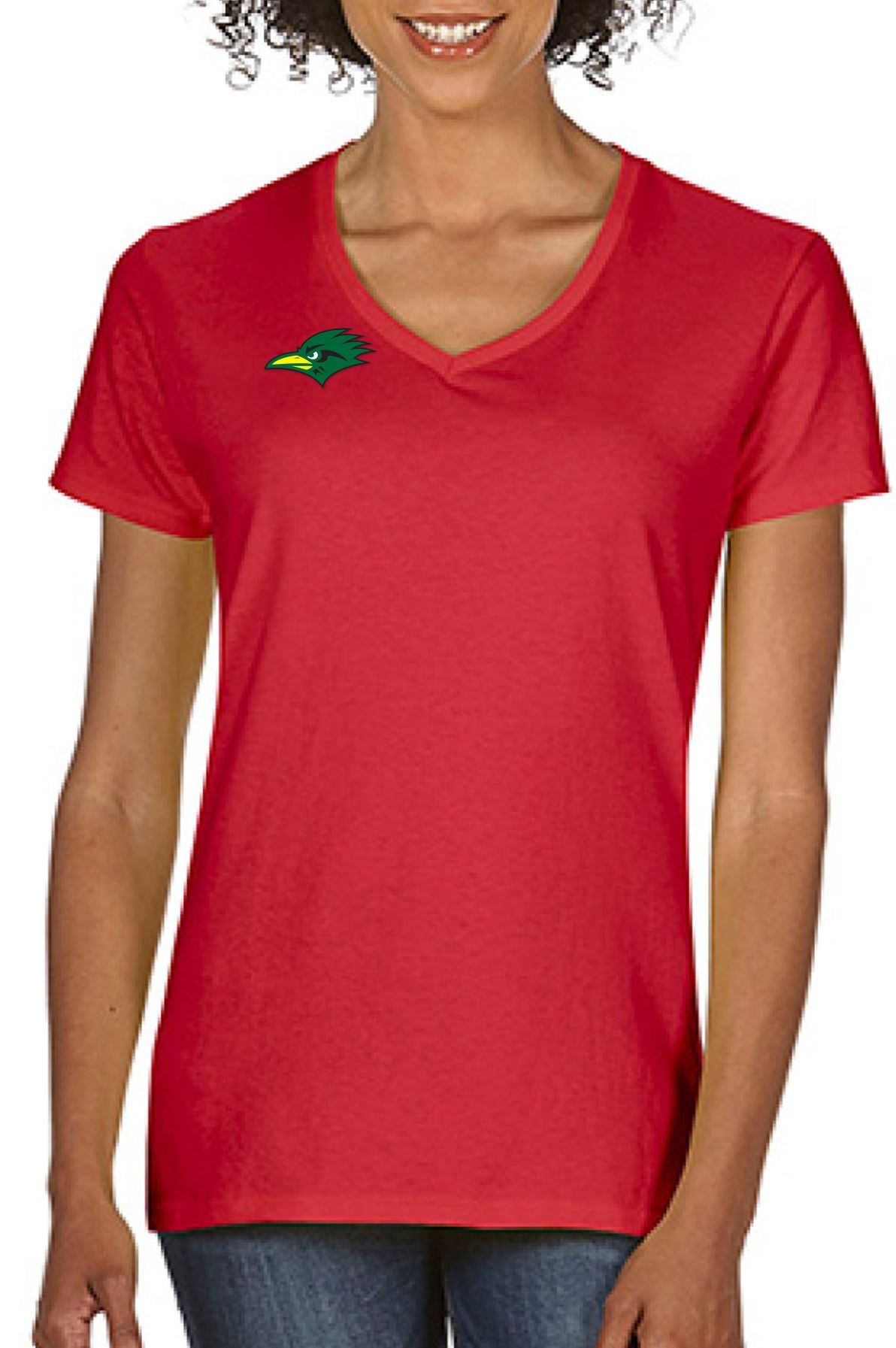 Gildan Heavy Cotton Ladies V-Neck T-Shirt STCS Bird Logo